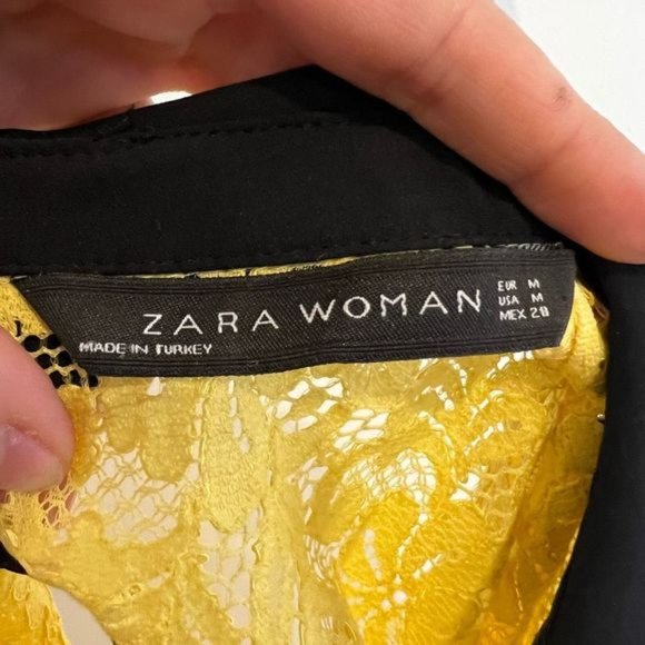 Zara Twee Women’s Cottagecore Peasant Collared Lace Blouse Top Collared Medium - Picture 7 of 9